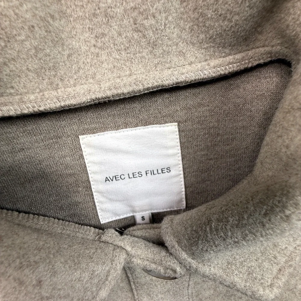 Avec Les Filles Oversized Shacket Heavy Weight Button Front Oatmeal Womens S